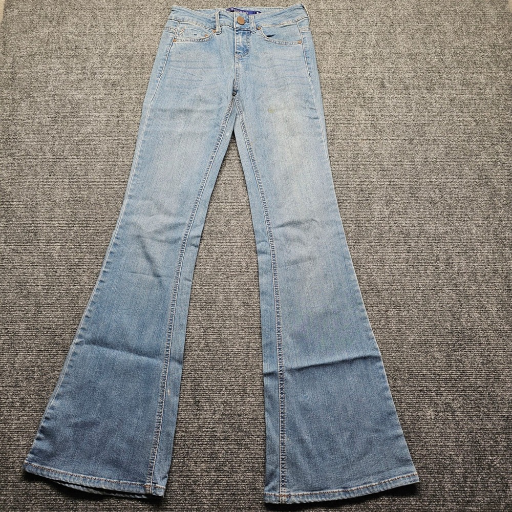 Sapphire Ink Womens Flare Jeans Light Wash Bell Bottom Size 1 Denim Pants